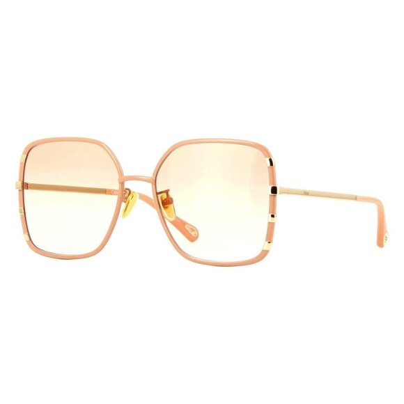 New Authentic  CHLOE CH0143S Pink Square CH0143S 005 Sunglasses Women - Picture 1 of 4